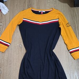 Tommy Hilfiger Black and Yellow Long Sleeve Dress
